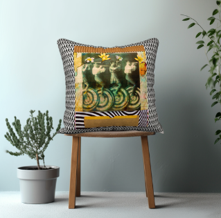 Unicycle Parade Throw Pillow