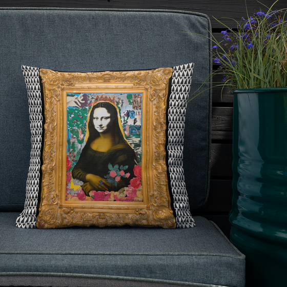 Mona In Frame Throw Pillow