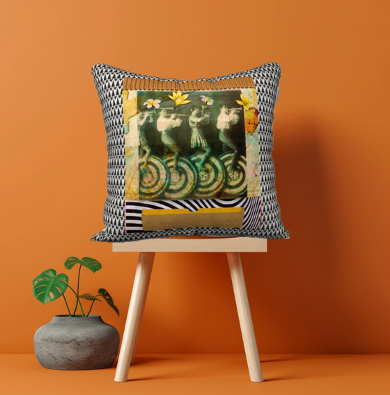 Unicycle Parade Throw Pillow